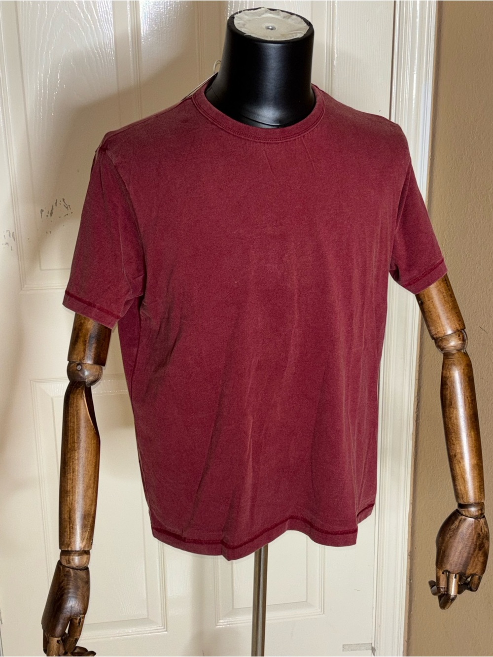 New Sown Again Vintage Half Crop Men’s Merlot Shirt XL - Picture 4 of 7